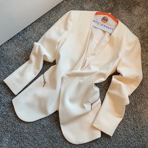 NWOT Cream & Silver Blazer Jacket